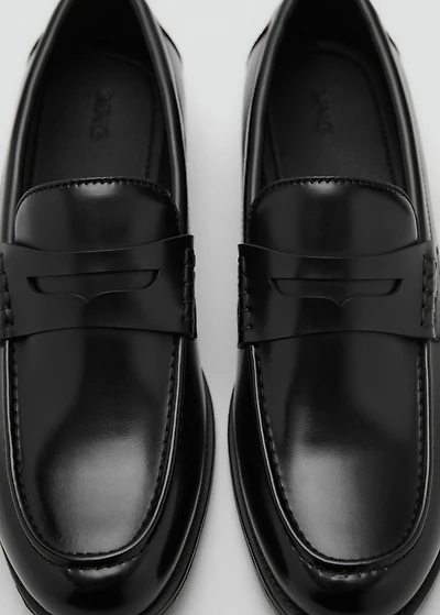 Nappa leather-effect moccasins