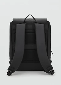 Rubberized backpack with flap closure