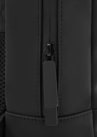 Rubberized backpack with flap closure