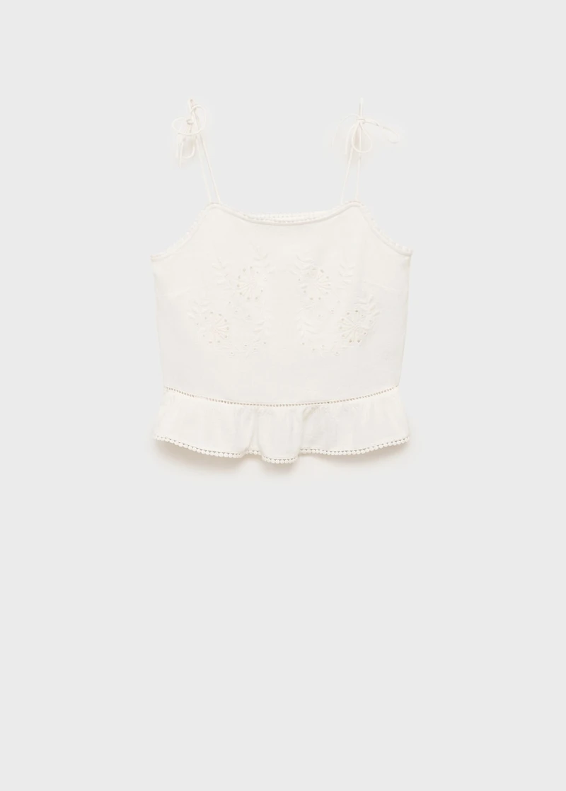 Lace embroidered top