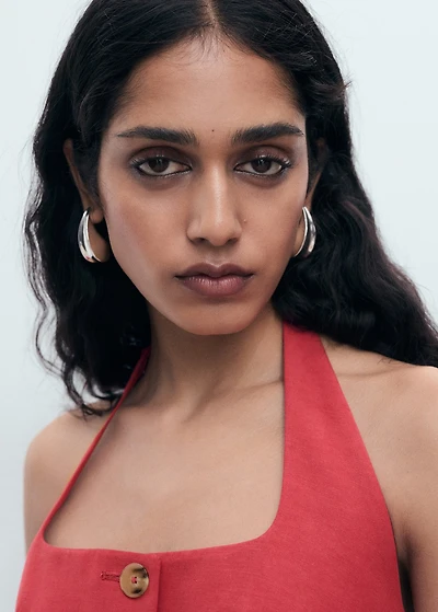 Linen-blend suit vest