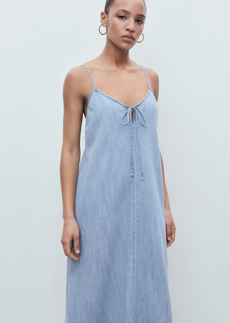 Strappy denim dress