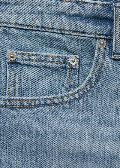 Denim shorts with frayed hem