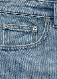 Denim shorts with frayed hem