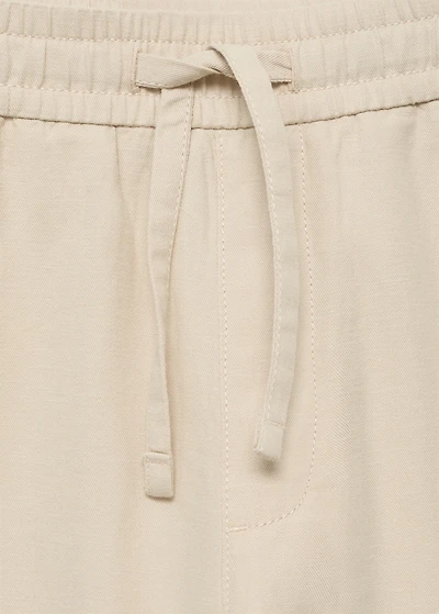 Cotton linen-blend trousers