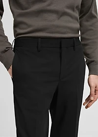 Stretch fabric super slim-fit suit trousers