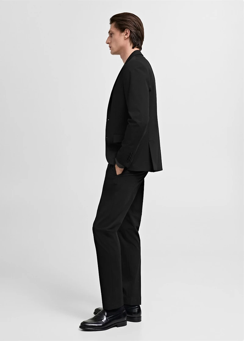 Stretch fabric super slim-fit suit trousers