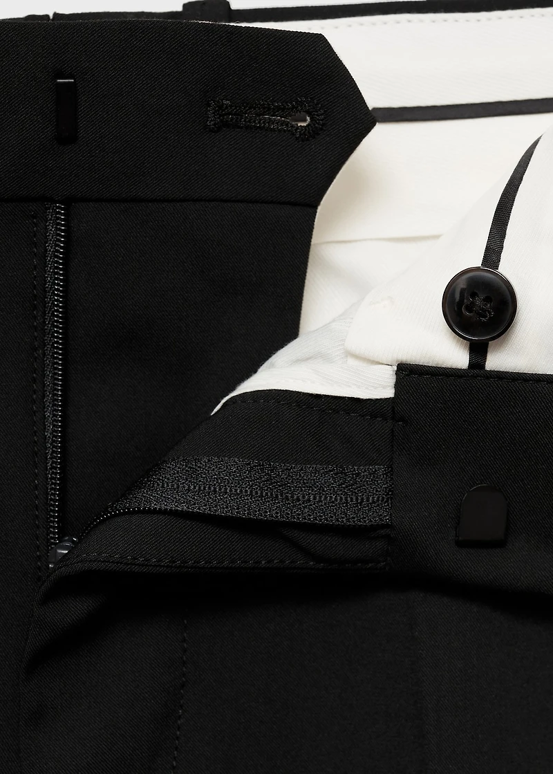 Stretch fabric super slim-fit suit trousers