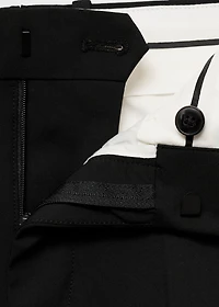 Stretch fabric super slim-fit suit trousers