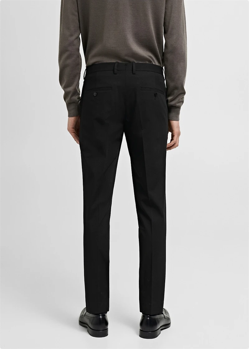 Stretch fabric super slim-fit suit trousers