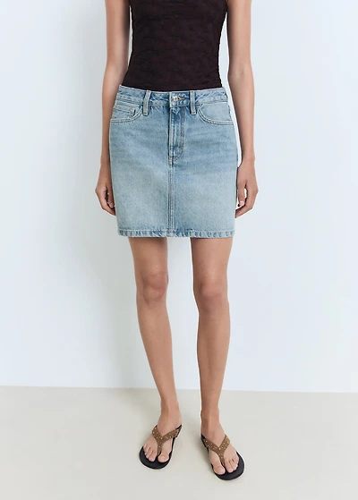 Short denim skirt