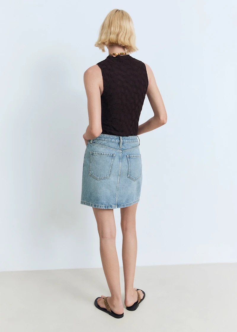 Short denim skirt