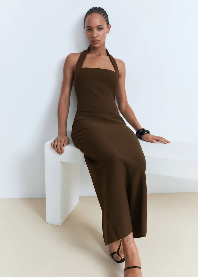Long halter-neck dress