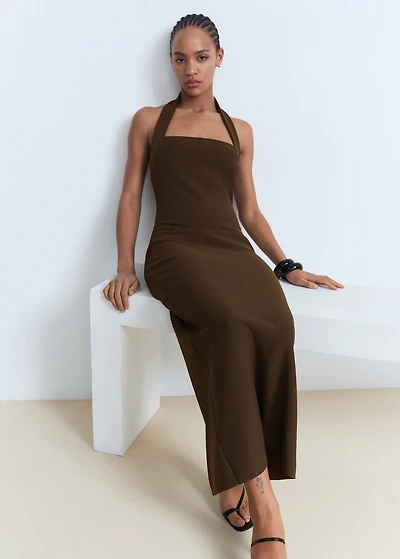 Long halter-neck dress