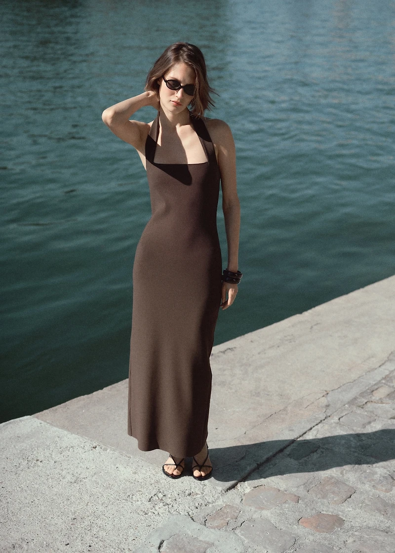 Long halter-neck dress