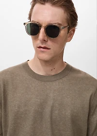 Contrasting cotton-blend T-shirt