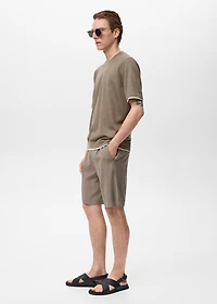 Contrasting cotton-blend T-shirt