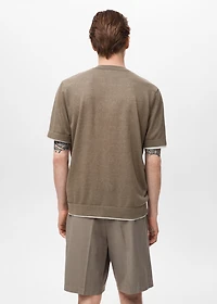 Contrasting cotton-blend T-shirt