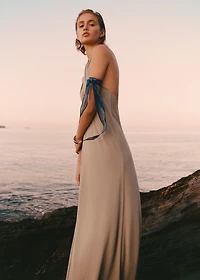 Long halter wrap dress