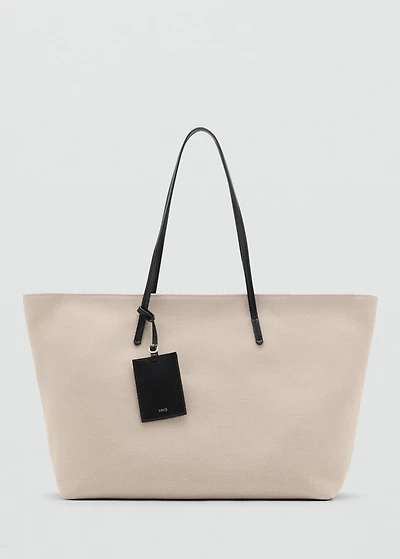 Contrast canvas shopper bag