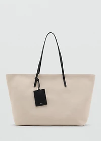 Contrast canvas shopper bag
