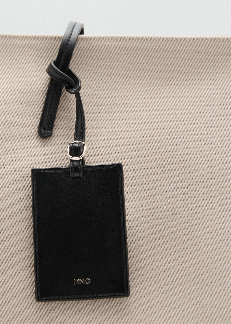 Contrast canvas shopper bag