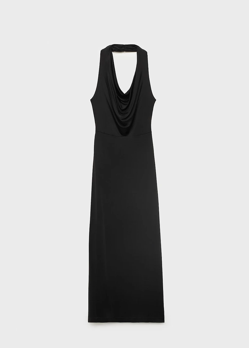 Draped open-back dress