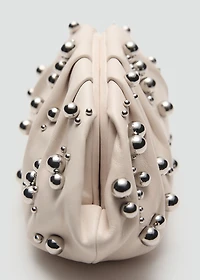 Leather handbag with ball detail