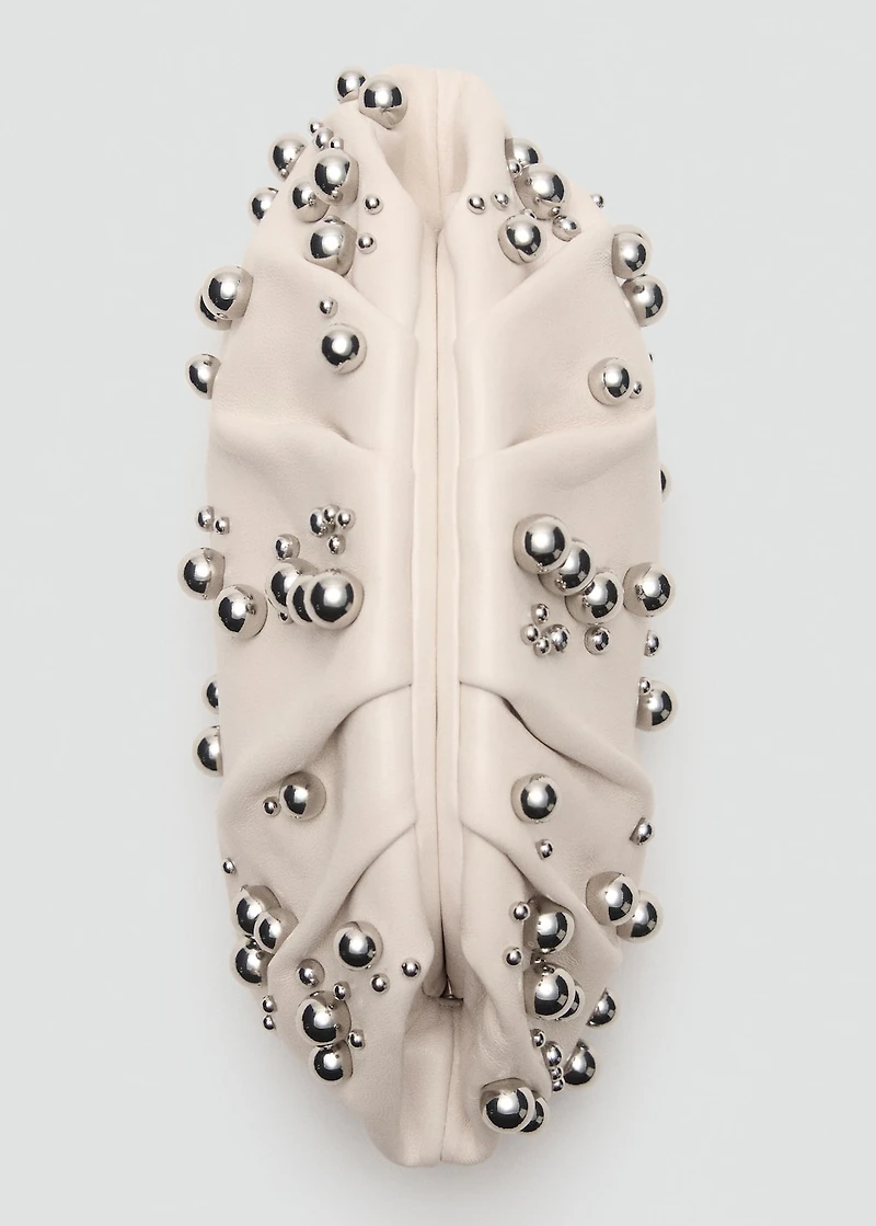 Leather handbag with ball detail