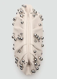 Leather handbag with ball detail