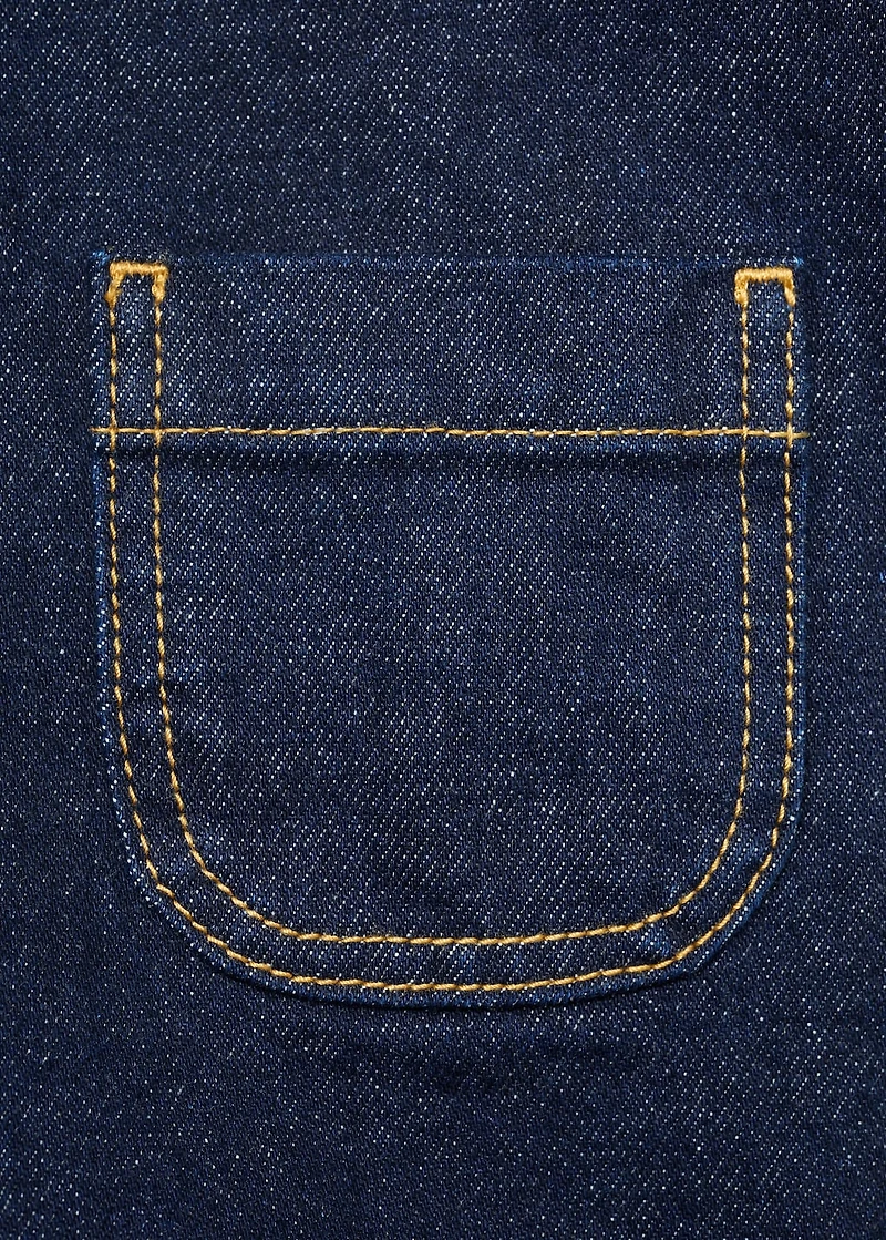 High-waisted denim shorts with pockets