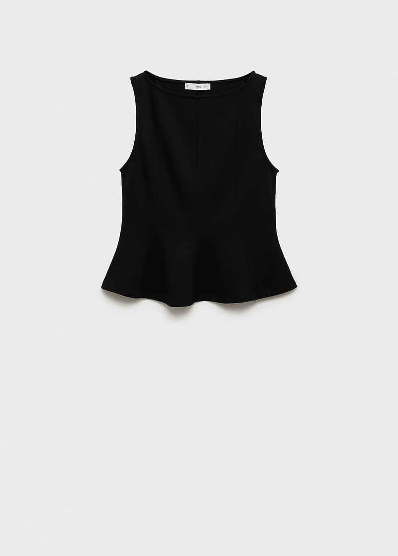 Peplum top with seam detail