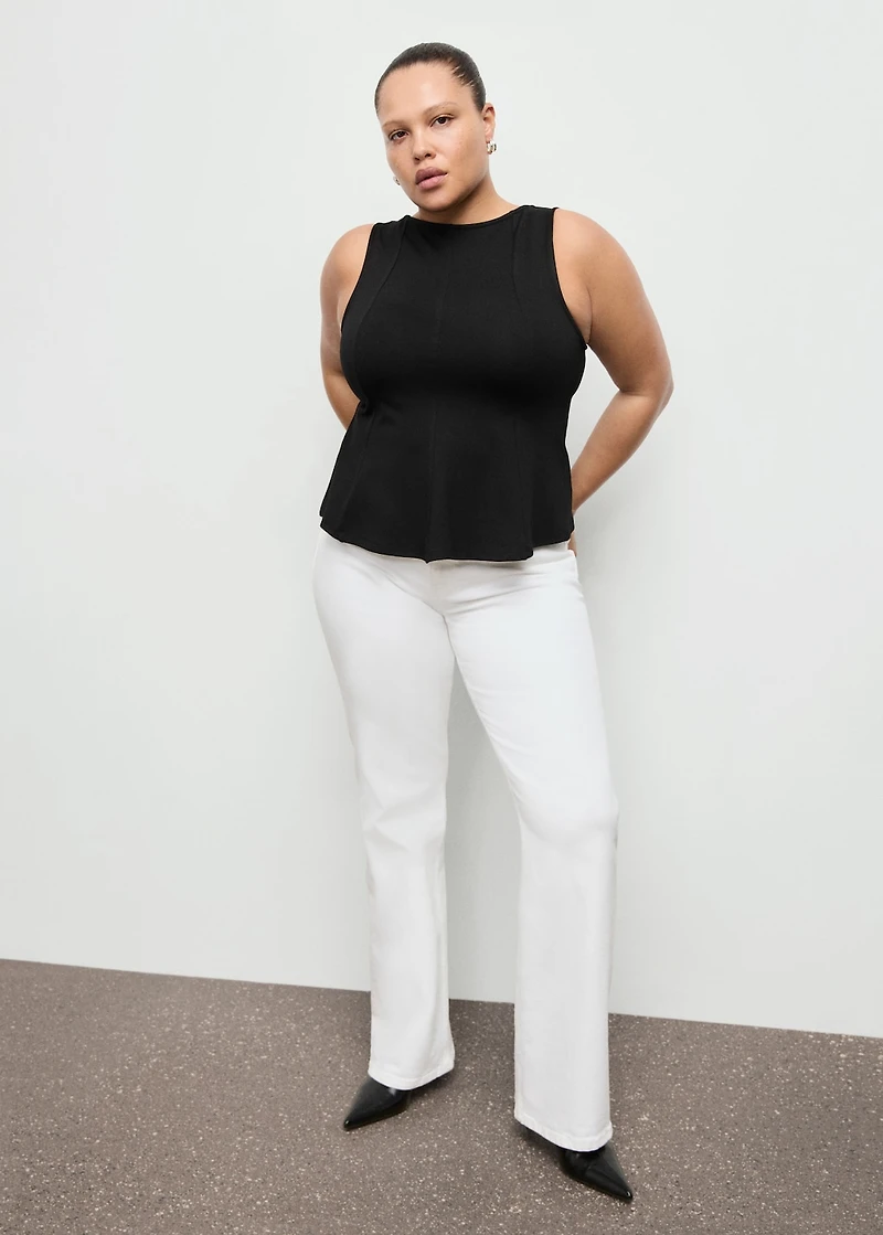 Peplum top with seam detail