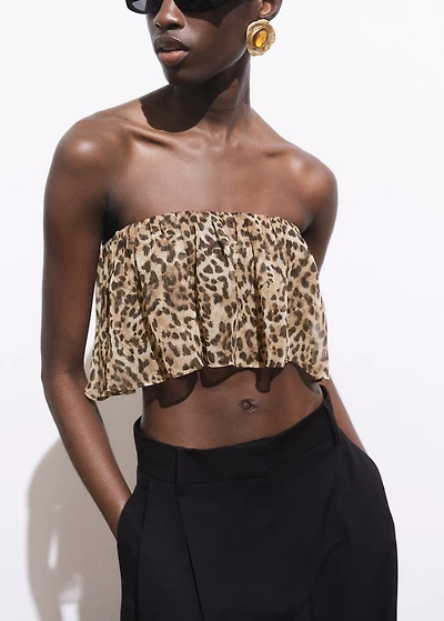 Animal-print crop top