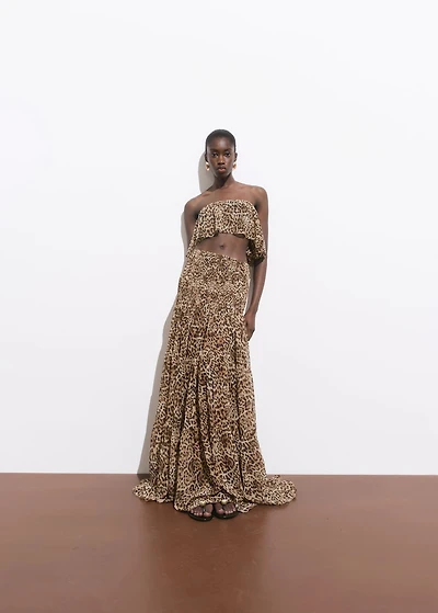 Animal-print crop top