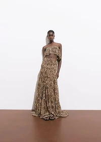 Animal-print crop top