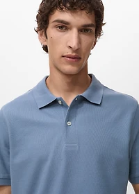 Regular-fit cotton piqué polo shirt