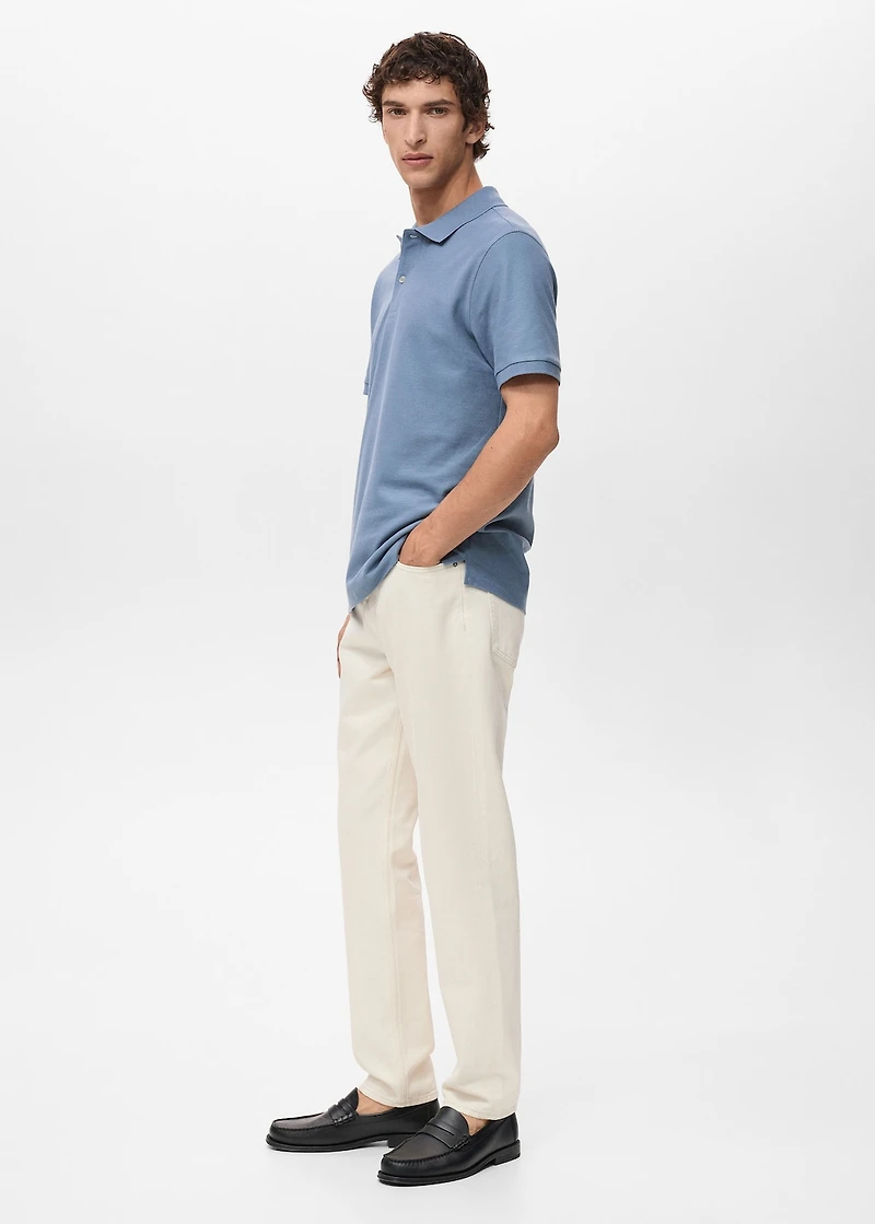 Regular-fit cotton piqué polo shirt