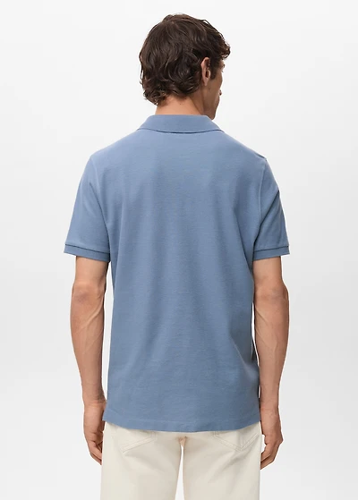 Regular-fit cotton piqué polo shirt
