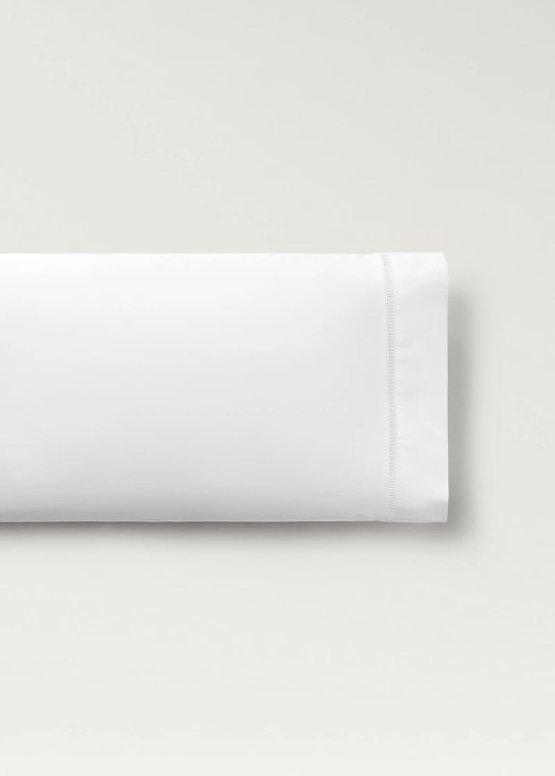 Cotton percale pillowcase with hemstitch 45x110 cm