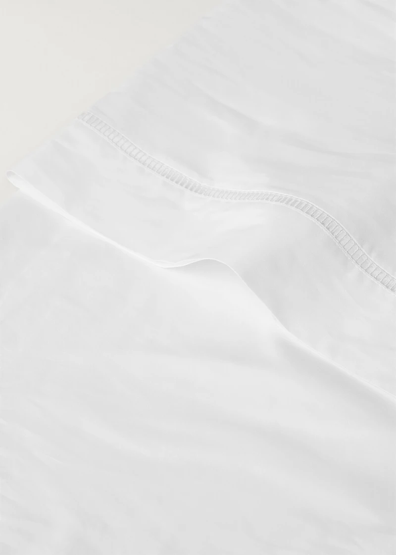 Cotton percale pillowcase with hemstitch 45x110 cm