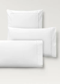 Cotton percale pillowcase with hemstitch 45x110 cm