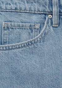 High-waisted straight-fit denim shorts