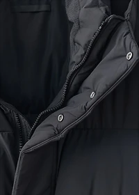 Long padded water-repellent anorak