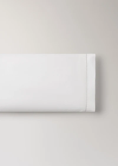 Washed cotton percale pillowcase with zigzag stitching 45x110 cm