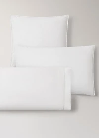 Washed cotton percale pillowcase with zigzag stitching 45x110 cm