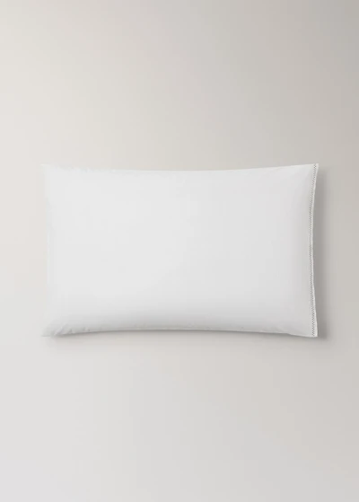 Washed cotton percale pillowcase with zigzag stitching 50x75 cm