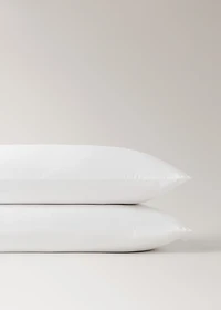 Washed cotton percale pillowcase with zigzag stitching 50x75 cm