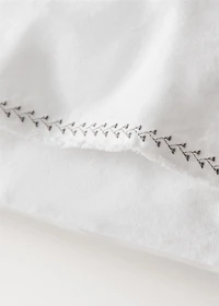 Washed cotton percale pillowcase with zigzag stitching 50x75 cm