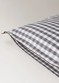 Two percale cotton gingham check pillowcases 50x75 cm